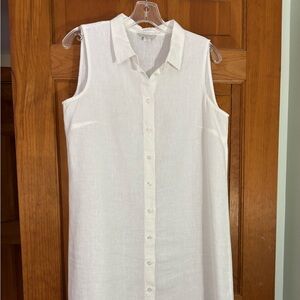 Garnet Hill Classic Linen Shirtdress Size 8